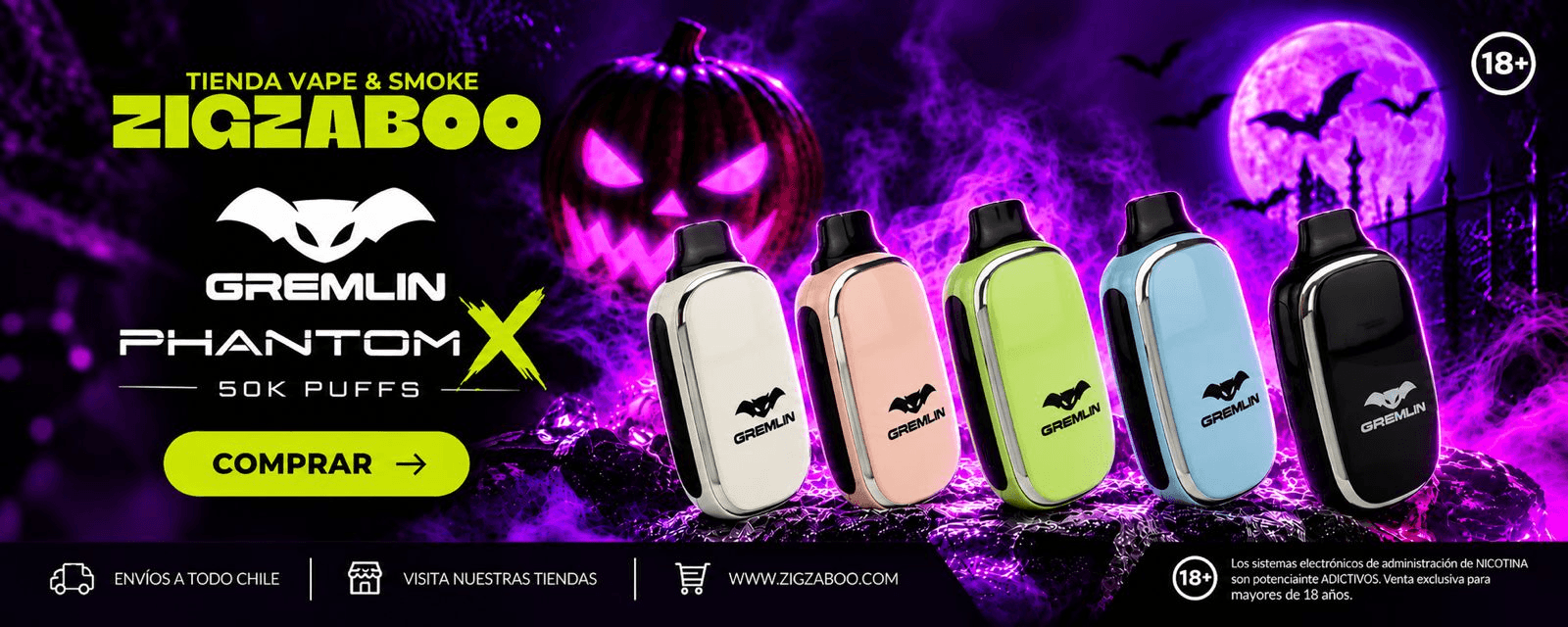 Halloween en Zigzaboo: Gremlin Phantom X 50.000 puffs