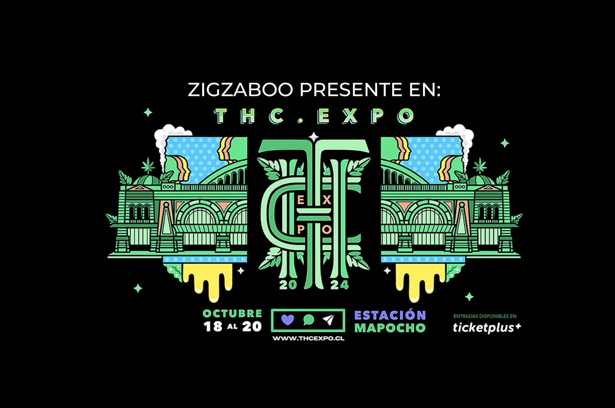 banner evento expo thc chile 2024. Participa zigzaboo